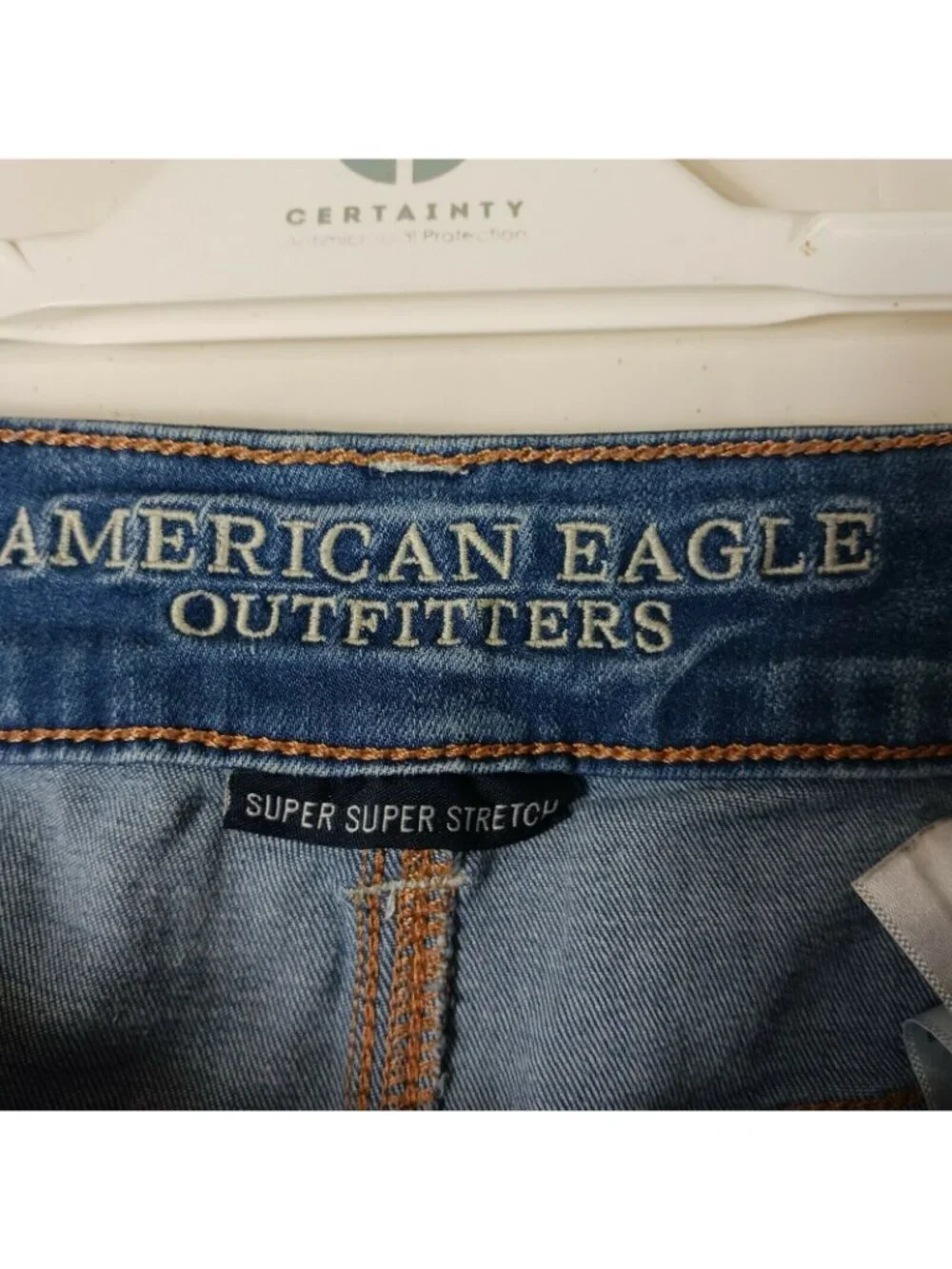 American Eagle MIDI Super Stretch Denim Shorts Womens 4 Blue 27x4 Summer Beach